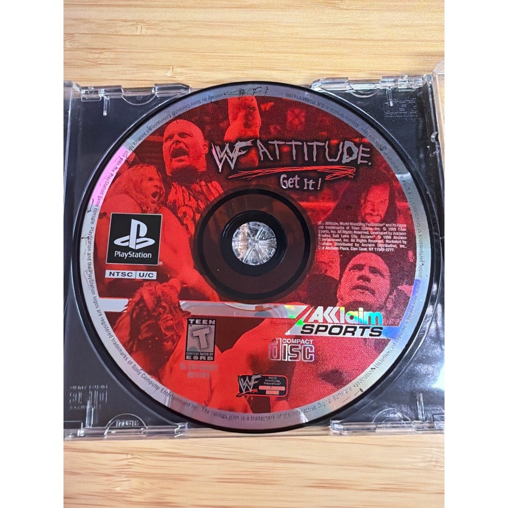 WWF Attitude PS1 PlayStation Game Disc Only Untested Wrestling